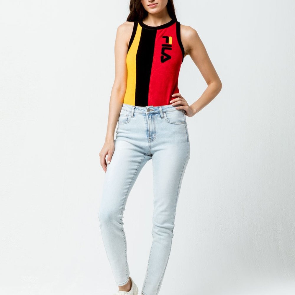 NWT Fila Dahlia Bodysuit tricolor yellow/red/black - Picture 4 of 4